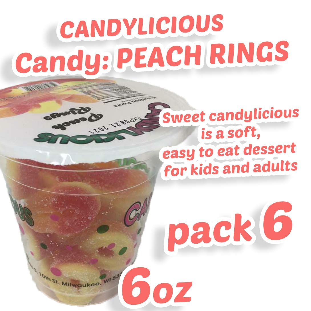 Cup Candy: PEACH RINGS of the best daily flavors, 6oz