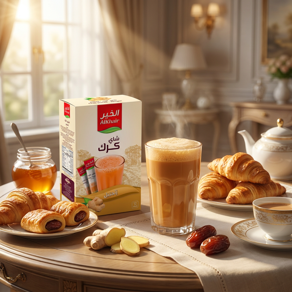 AlKhair Ginger Karak Tea 3x15g Sugar-Free Instant Chai Mix