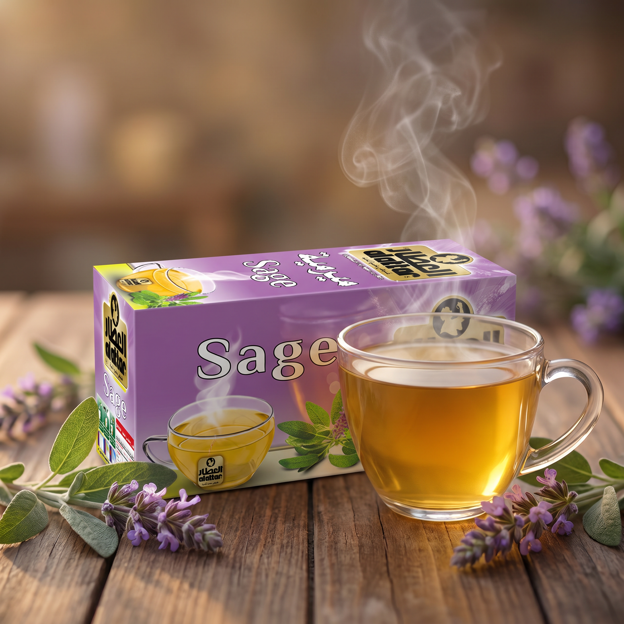 Al-Attar Sage Tea 20 Bags Natural Herbal Drink for Relaxation