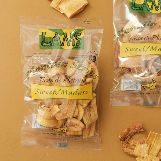 Lam's Plantain strips | Vegetable snacks | 2.1oz | 60g | Healthy snacks | Gluten Free | Banana Chips (Sweet/Maduro) | All Natural