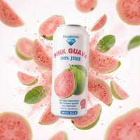 Diamonds Pink Guava Juice with Pulp, 16.57 fl oz (490ml) Can, for Tropical Refreshment