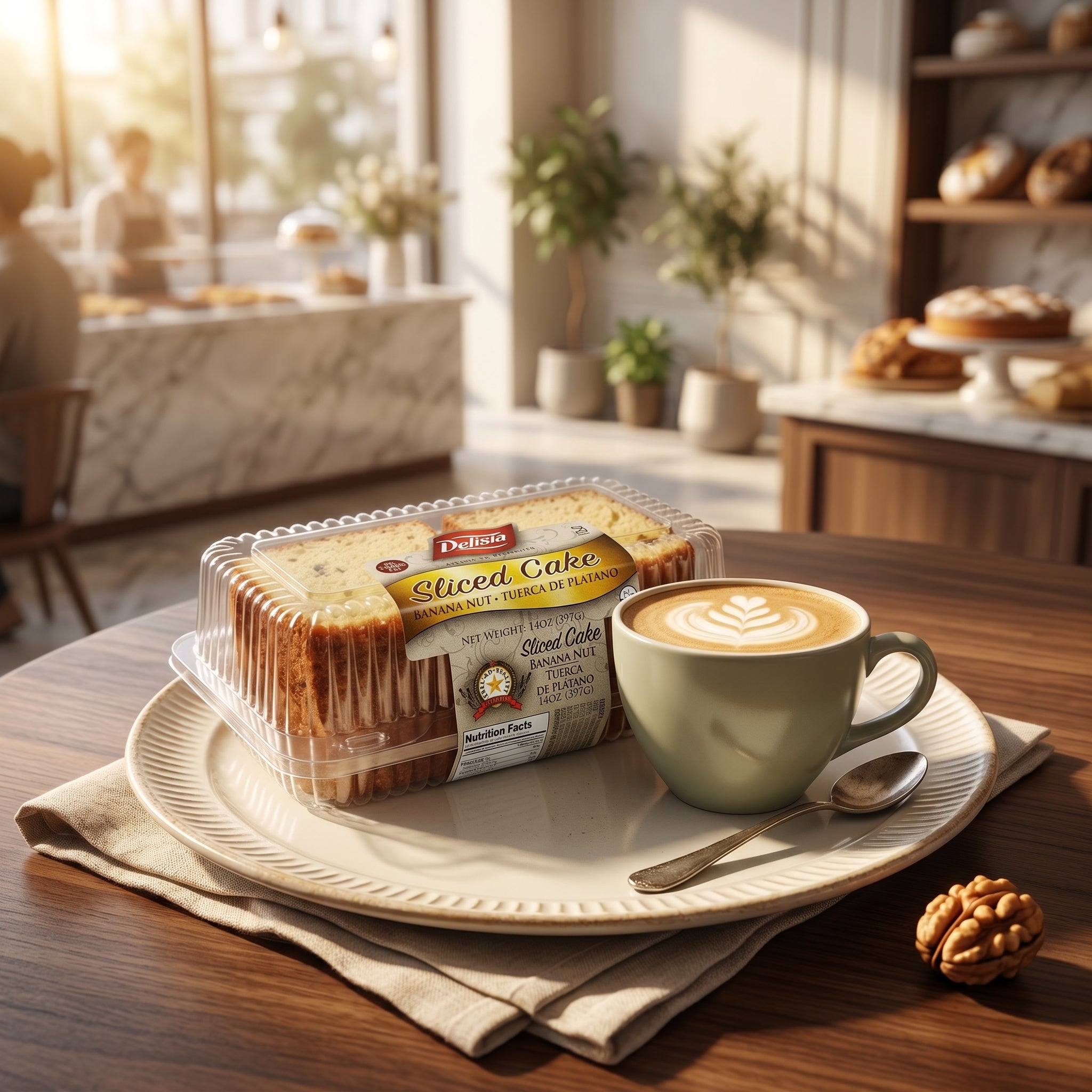Delisia Big Sliced Cakes Banana NUT Breakfast Cakes 14 Oz