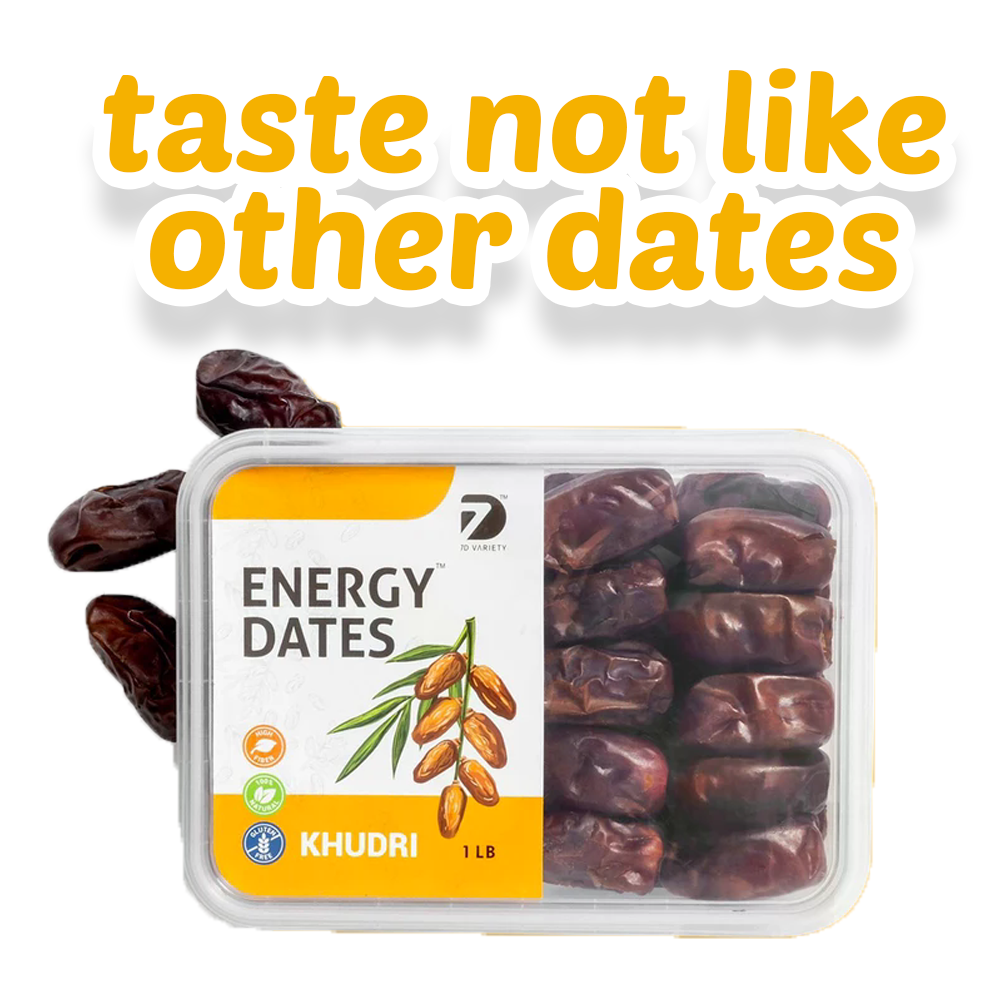 Dates |Khudri| Energy Dates| High Fiber |100%Natural |Gluten free| Fresh and Delicious |Box |1LB.