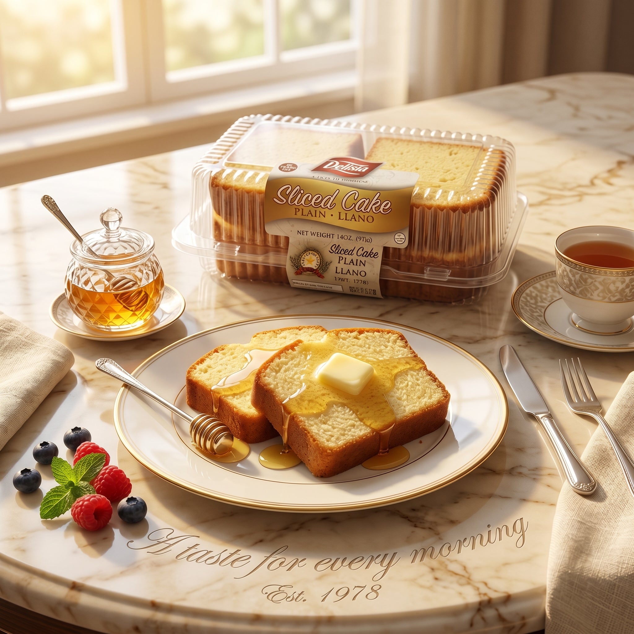 Delisia Big  Cake Sliced Plain 14oz
