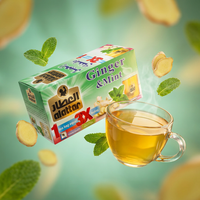 AlAttar Ginger & Mint Tea concentrated herbal brew in a bottle, featuring fresh ginger and mint leaves for digestive health.