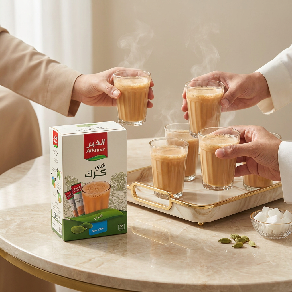 AlKhair Cardamom Karak Tea 3x15g Sugar-Free Instant Milk Tea Premix