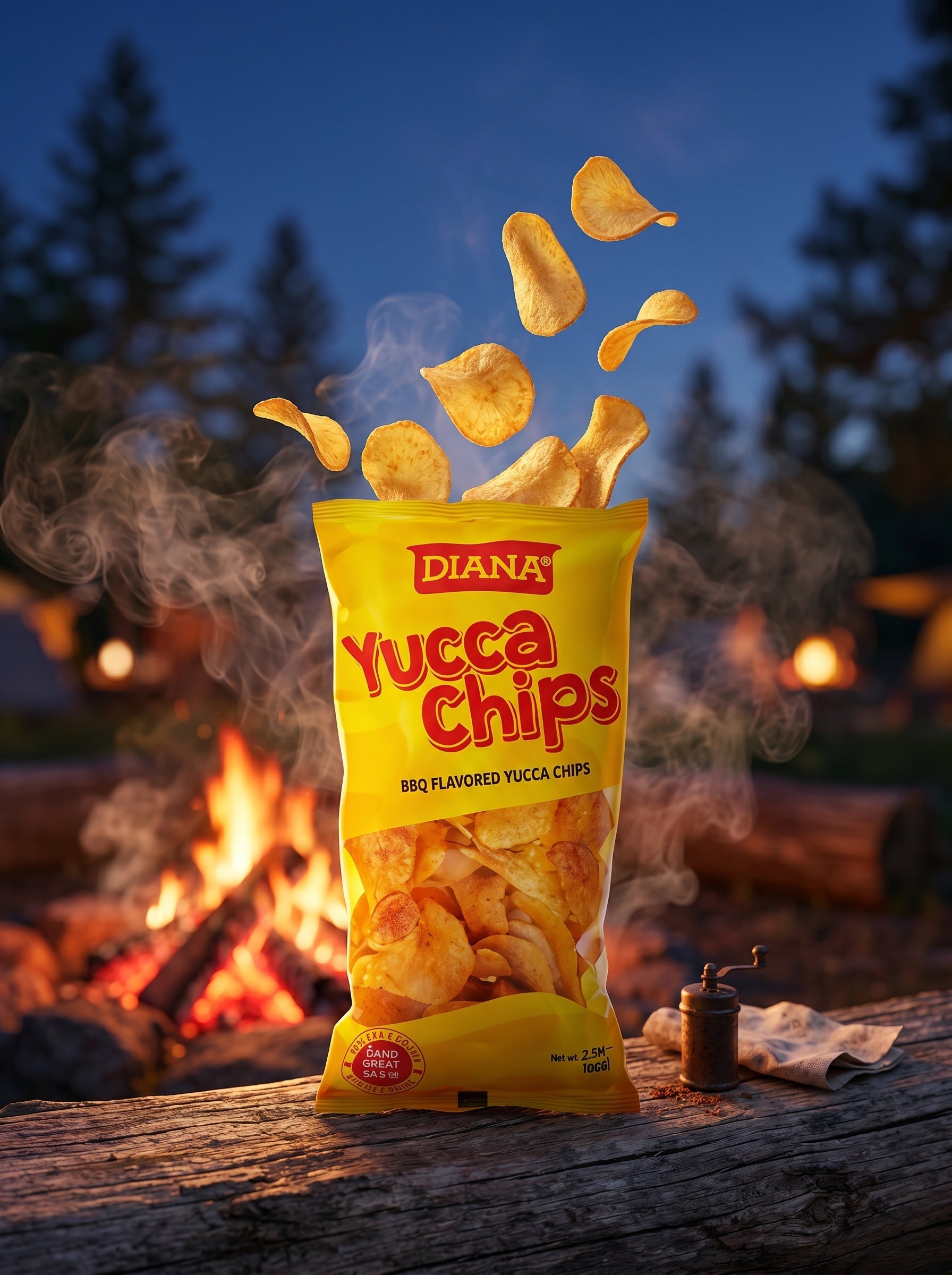 Diana Yucca Chips BBQ Flavored Crunchy Cassava 65g 2.29Oz