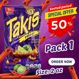 Barcel: Takis Fuego Hot Chili Pepper & Lime Tortilla Chips (2 Oz) Pack 1 | BIG SALE 50%