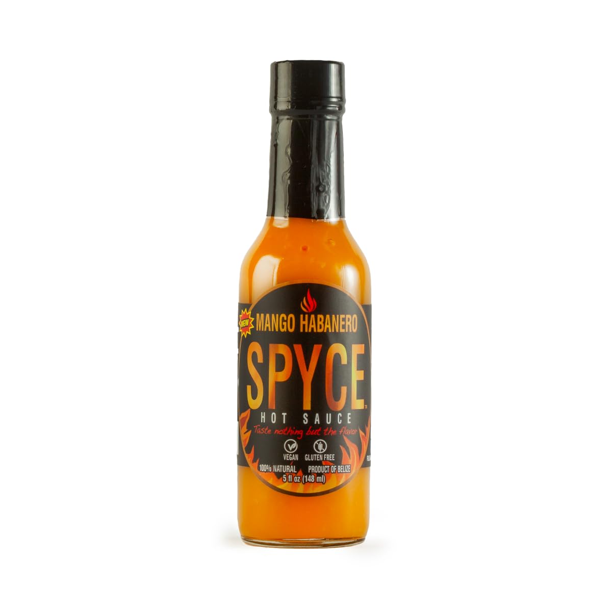 SPYCE Mango Habanero Hot Sauce 5 fl oz 100% Natural, Vegan & Gluten-Free for Flavorful Meals - SANI-LLC