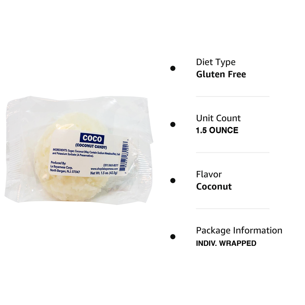 La Bayamesa Coco Blanco Coconut Candy 1.5oz - 1PaysLess