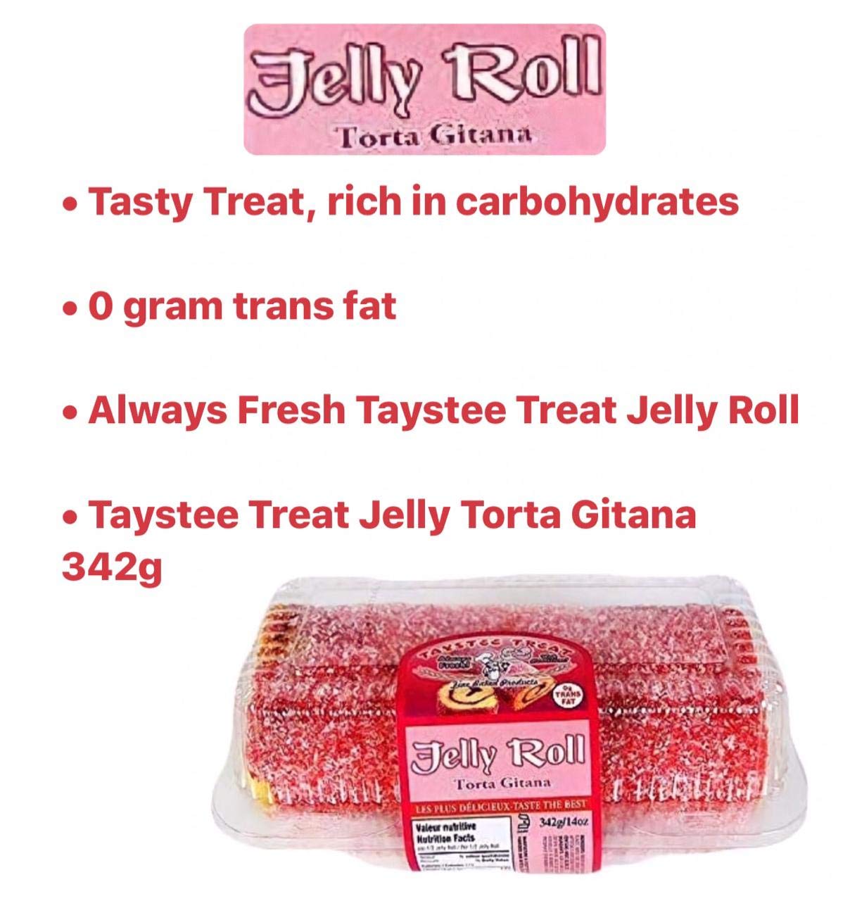 Taystee Treat Jelly Roll Torta Gitana 342g / 14oz