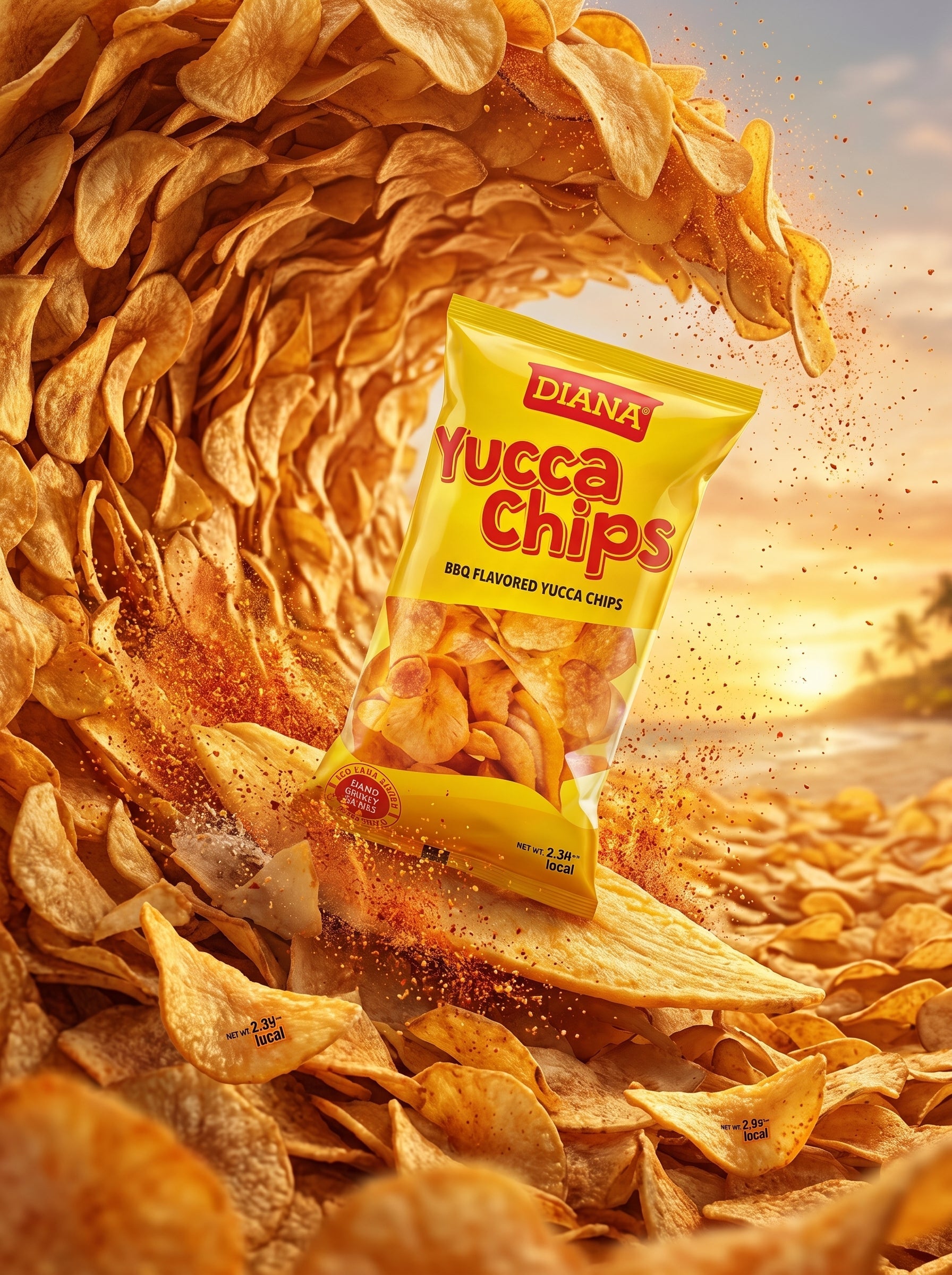 Diana|| Yucca Chips | | BBQ Flavored Yucca Chips || Crunchy Yucca chips || 2.29Oz /65g
