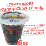 Cup Candy Licious | CHEWY CANDY | The Everyday Flavor Chewy Candy | Mix fruit |HALAL | Sweets & Delicious|6oz.