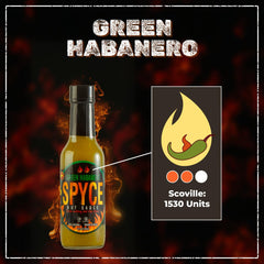 SPYCE Green Habanero Hot Sauce 5 fl oz | Low Sodium, 100% Natural | For Flavorful Meals - SANI-LLC
