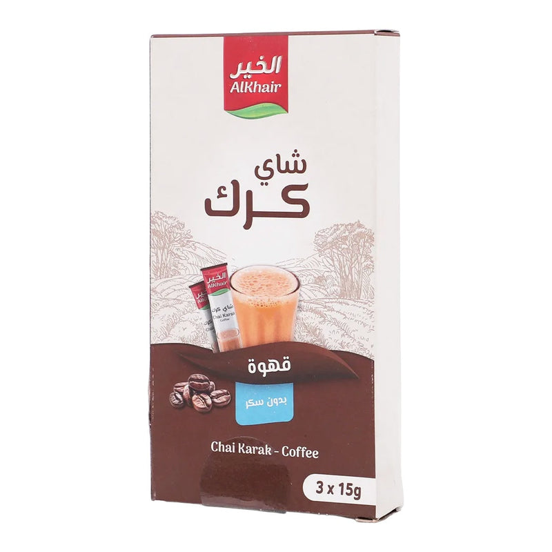 AlKhair Karak Tea with Coffee Sugar-Free 3x15g Instant Drink Mix