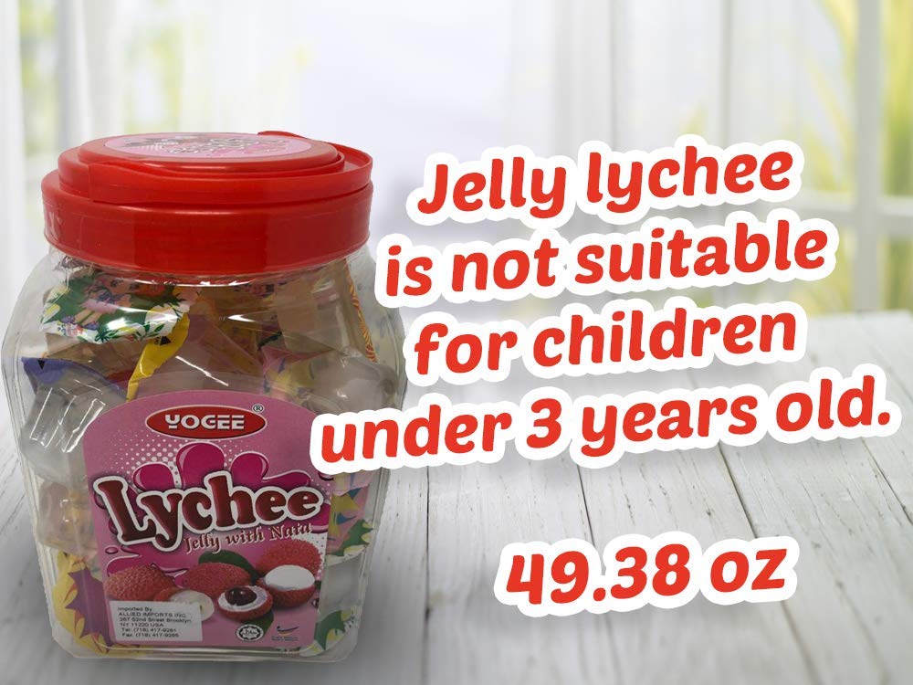 YOGEE|Sweet Jelly LYCHEE delicious natural flavors| (Jelly WITH NATA) |Mini Jelly Cups |Net Weight: 1400g (35g x40pcd) |49.38oz | (SINGLE)