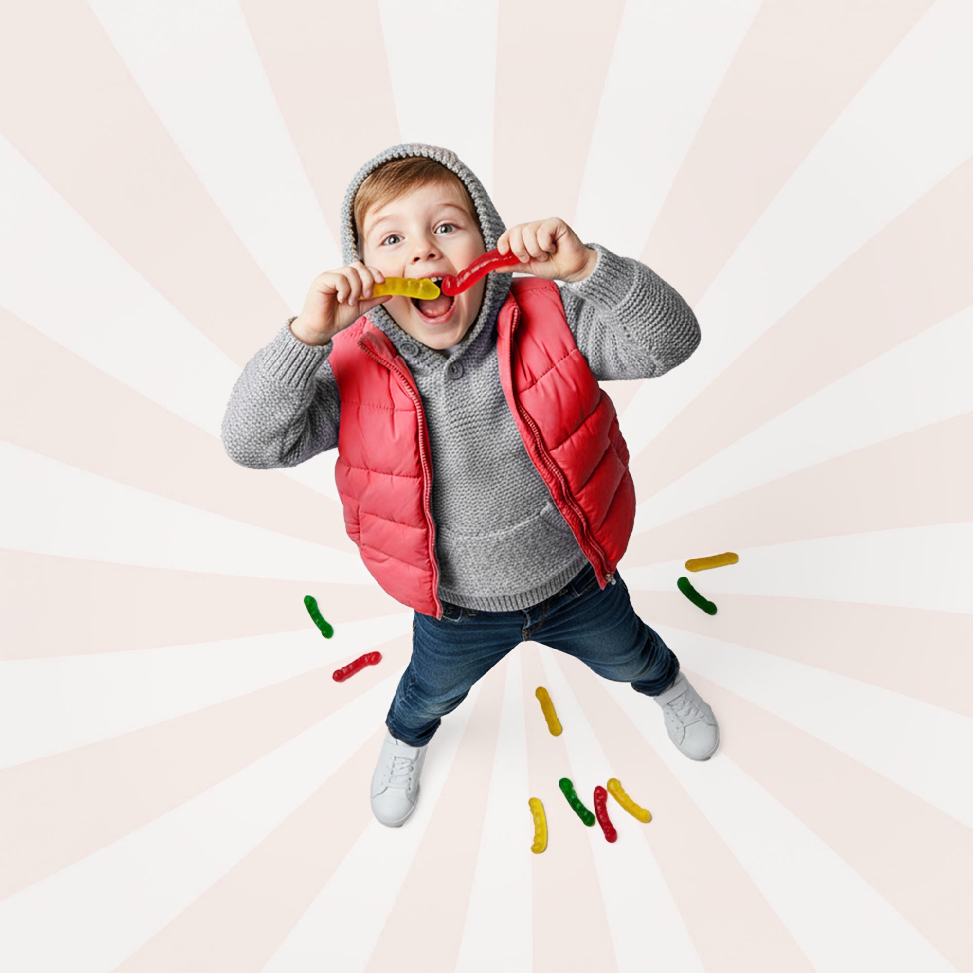 Cup candy Gummy worm Fun fruit Bites 6oz