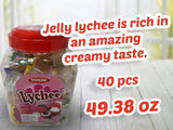 YOGEE|Sweet Jelly LYCHEE delicious natural flavors| (Jelly WITH NATA) |Mini Jelly Cups |Net Weight: 1400g (35g x40pcd) |49.38oz | (SINGLE)