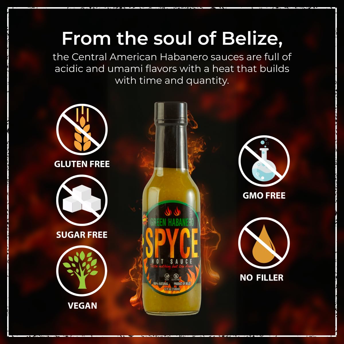 SPYCE Green Habanero Hot Sauce 5 fl oz | Low Sodium, 100% Natural | For Flavorful Meals - SANI-LLC