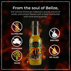 SPYCE Green Habanero Hot Sauce 5 fl oz | Low Sodium, 100% Natural | For Flavorful Meals - SANI-LLC