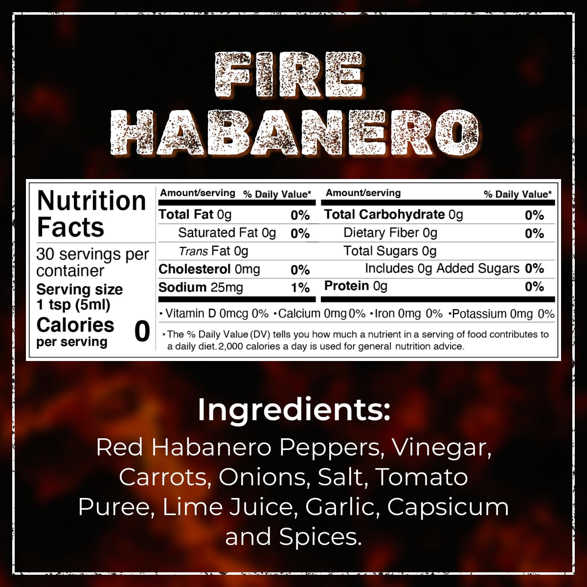 SPYCE Fire Habanero Hot Sauce 5 FL OZ (148 ML) Non-GMO, No MSG, No Sugar, No Filler For Bold Flavor & Heat on Any Meal - SANI-LLC