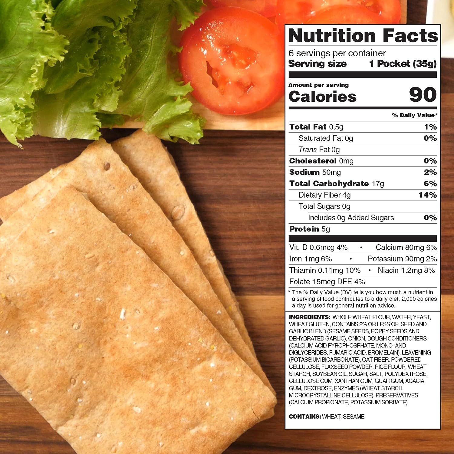 Toufayan smart pockets nutrition facts