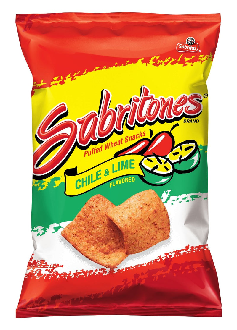 Sabritones Chile & Lime Puffed Wheat Snacks, 2oz Bag, Authentic Mexican Flavor, Zesty Spice and Bold Crunch for Everyday Snacking