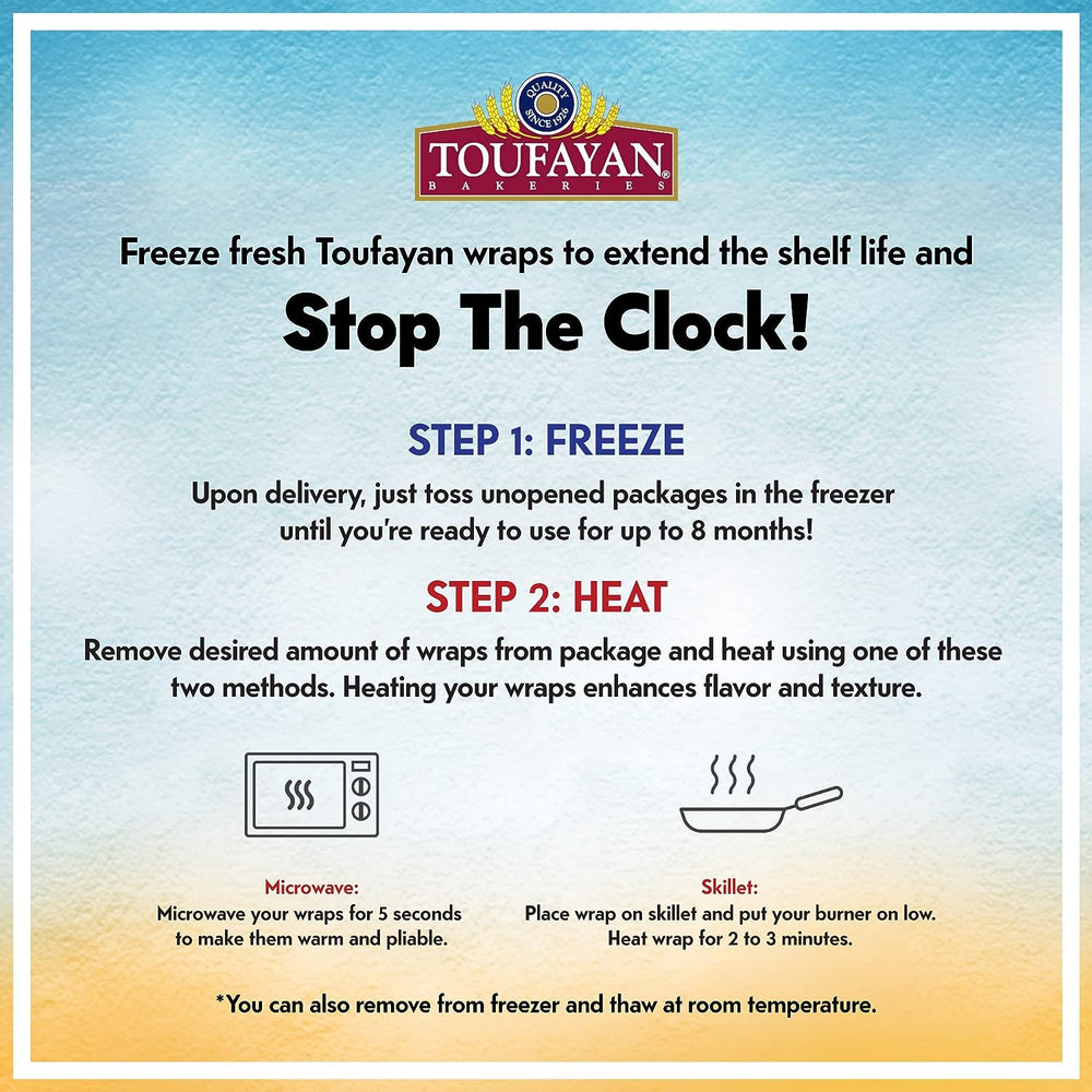 Toufayan Wraps – Wholesome Wheat 6 COUNT | NET WT. 11 OZ. (312g) - 1PaysLess