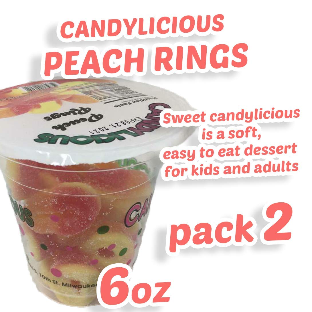 Cup Candy: PEACH RINGS of the best daily flavors, 6oz