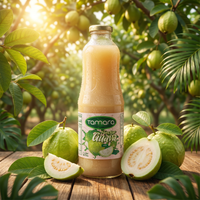 Tamara Guava Nectar in a 1L glass bottle, tropical fruit juice with vibrant guava pulp and bright packaging.