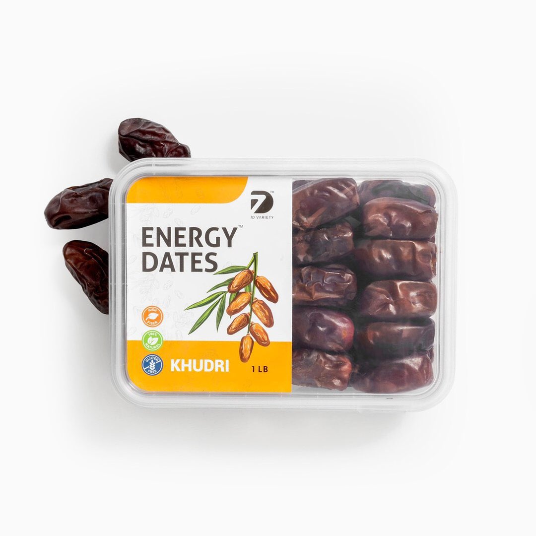 Dates |Khudri| Energy Dates| High Fiber |100%Natural |Gluten free| Fresh and Delicious |Box |1LB.