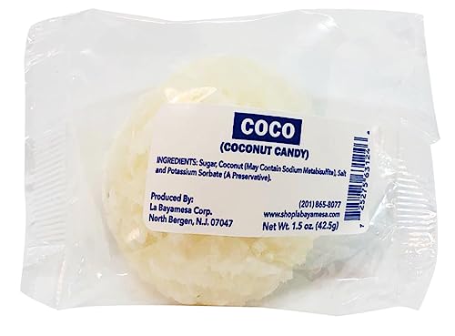 La Bayamesa || Coco Blanco || 1.5 oz (42.5g) || individually wrapped pcs || Premium Coconut & Milk Candy Snack || coconut yogurt || Pack of 06