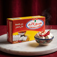 Close-up of Obour Land White Cheese with Chili in a 250g tetra pack, showcasing creamy, spicy feta-style cheese for Middle Eastern dishes.