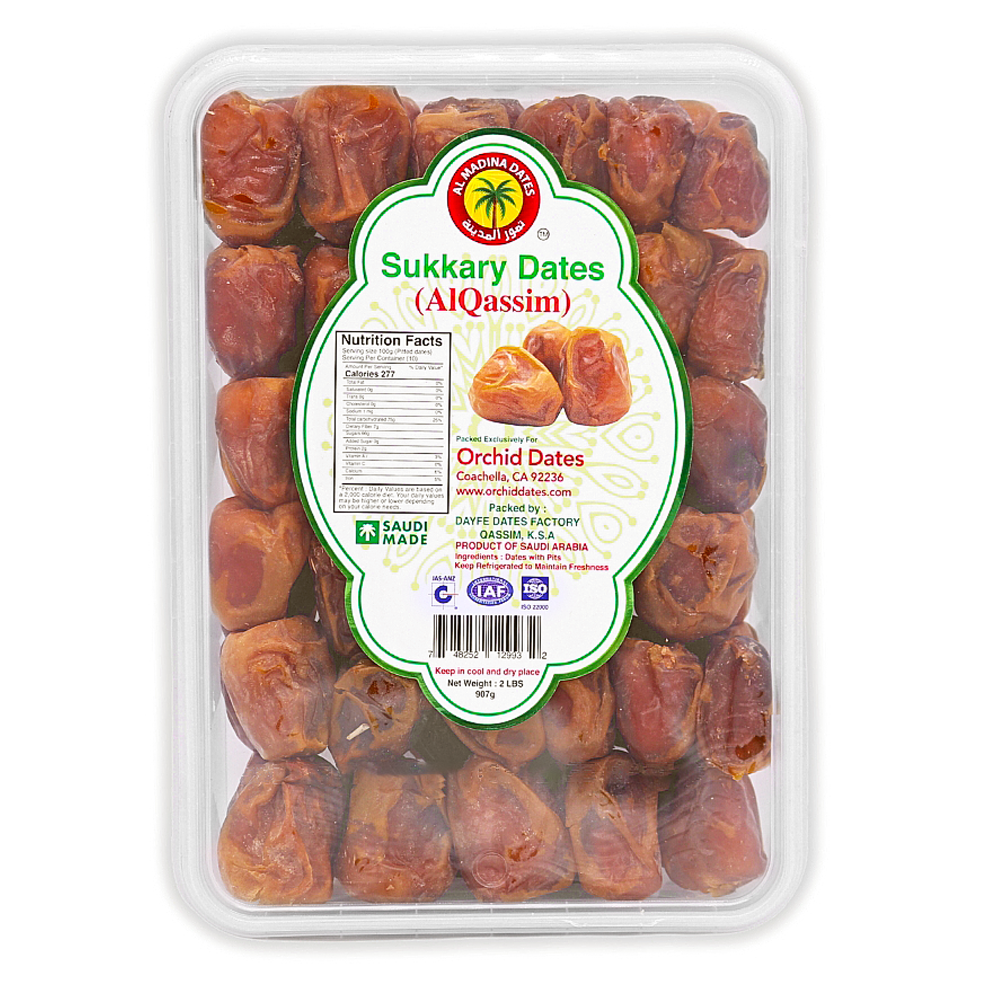 A box of AL MADINA sukkary dates