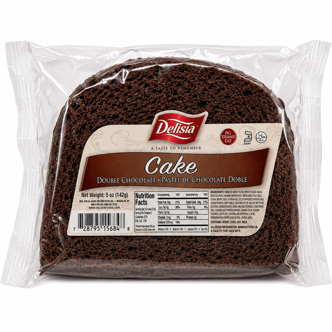 Delisia Double Chocolate Single Cake 5oz - Rich Sliced Dessert Snack