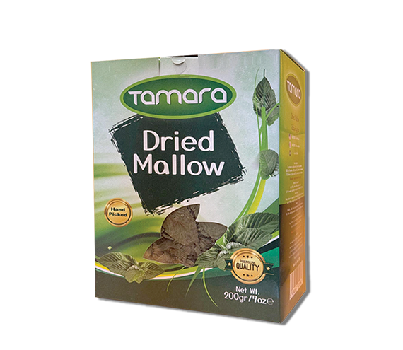 Hand-picked Tamara dried mallow in a 200g package, used for Middle Eastern cooking, from Bsaten AlShrq.