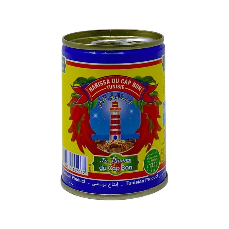 Authentic Tunisian Harissa Du Cap Bon red hot pepper sauce in 135g jar, traditional spicy chili paste, non-GMO, gluten-free, for marinades and dips