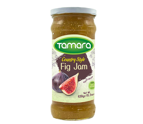 Tamara country style fig jam in a 430g jar, showcasing a rich, chunky fruit spread ideal for toast and breakfast.