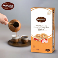 Hamdan Ma'amoul cookies with Turkish delight filling, traditional shortbread biscuits for coffee or tea, premium gourmet snack.