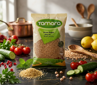 Tamara Brown Bulgur Fine #1 2lb, premium legume grain for tabbouleh, shown in a clear image highlighting its fine texture.