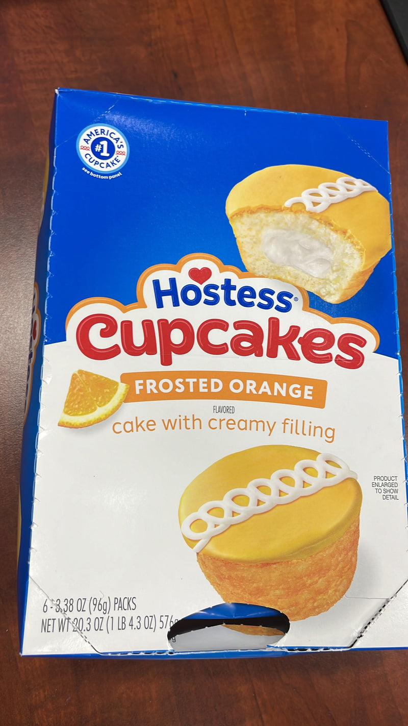 Hostess Frosted Orange Cupcakes 20.3oz 6-Pack Creamy Snack Cake