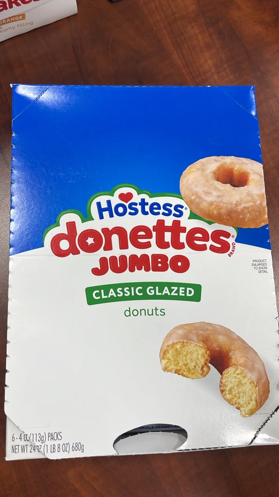 Hostess Jumbo Donettes Classic Glazed Donuts 24 oz 6-Pack Snack