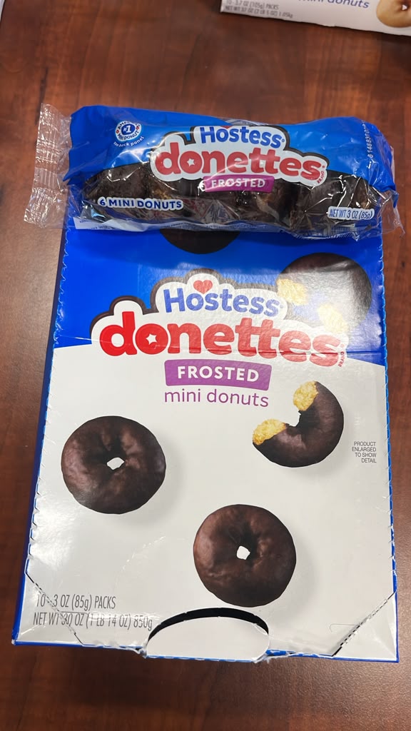 Hostess Donettes Frosted Mini Donuts 10-Pack Chocolate On-the-Go Snack