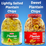 Iselitas | Plantain Salted Party Size Jar| Thin & Crispy |Light Salted - Plantains Sweet Party Size Jar | Sweet Plantain Chips | 2 Jars |22.93OZ (650g)