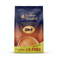 Shammout Coffee Guard 3-in-1 instant coffee mix with 30 sachets, creamy flavor, premium quick brew by SANI-LLC.