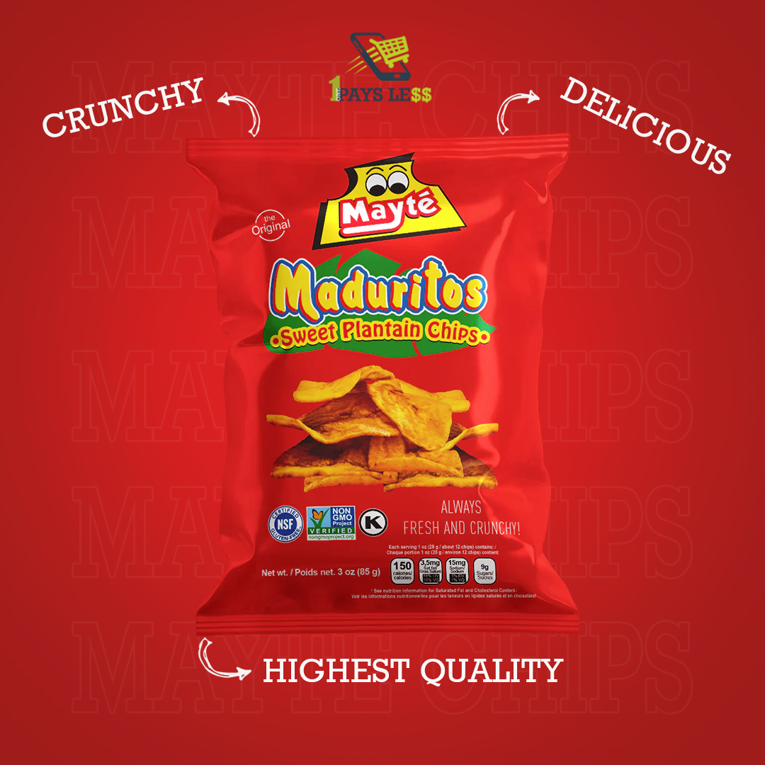 Mayte Maduritos || Sweet Plantain Chips || 3 oz / 85 g || Always Crunchy