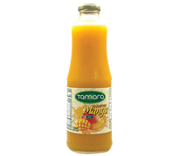 Tamara mango nectar in a 1L bottle, tropical fruit juice drink with vibrant mango color and label details visible.
