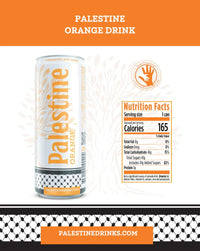 PalestineOrange Soda 330ml slim can with bright orange branding