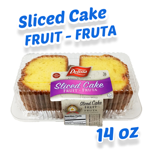Delisia Sliced cake Fruit-Fruta | cake decorating turntable | cake spinner | 397G | 14oz