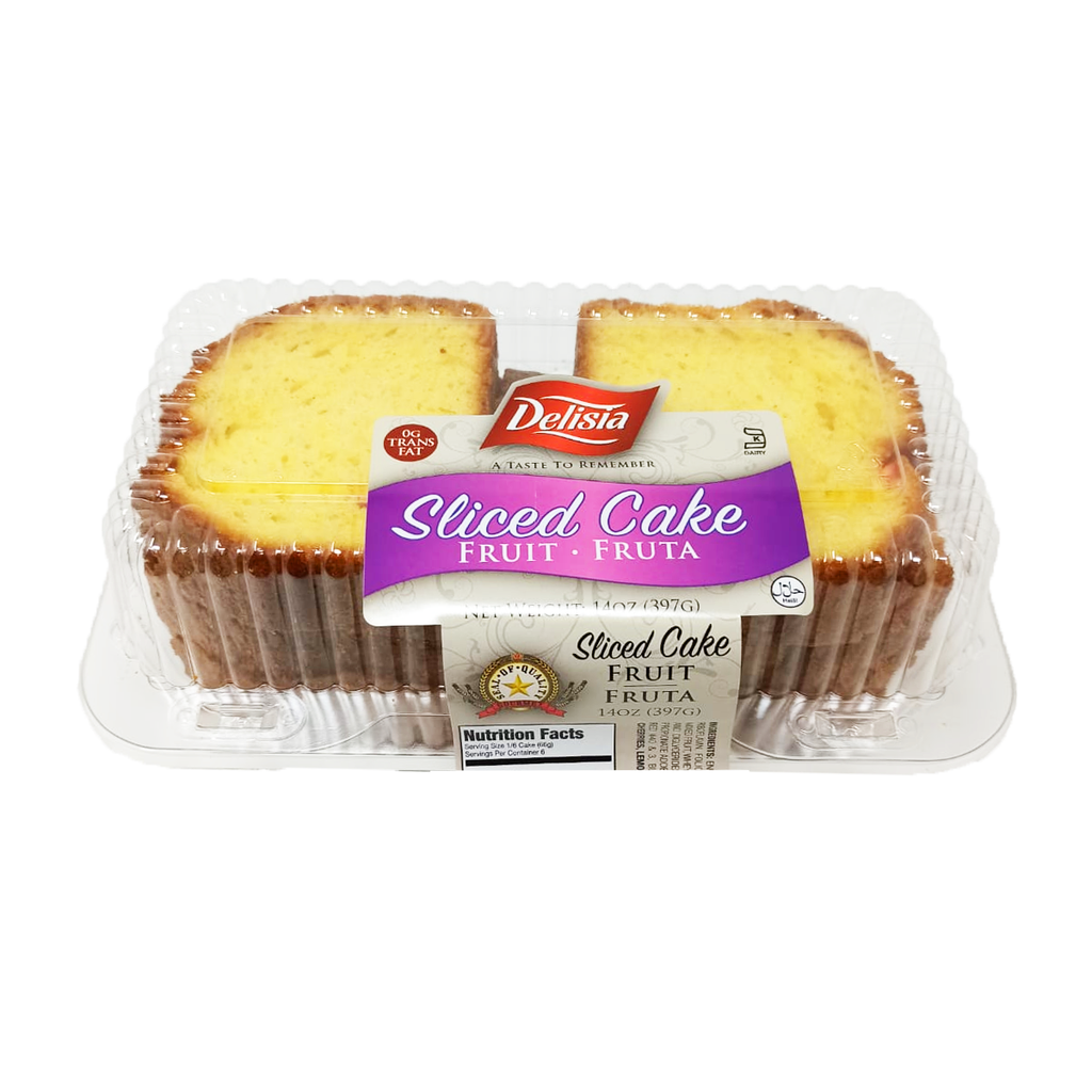 Delisia Sliced cake Fruit-Fruta | cake decorating turntable | cake spinner | 397G | 14oz